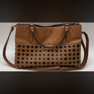 Coach Tan Leather Borough Grommet Shoulder Bag